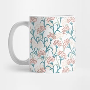 Pink and Green Hydrangea Flower Drawing Pattern Mug